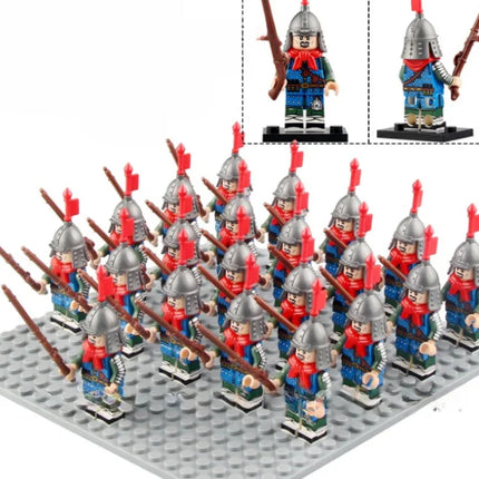 21PCS Medieval Ancient Roman Warrior Series Spartan 300 Warrior Children's Building Block Toys DIY Micro Scene Ornaments