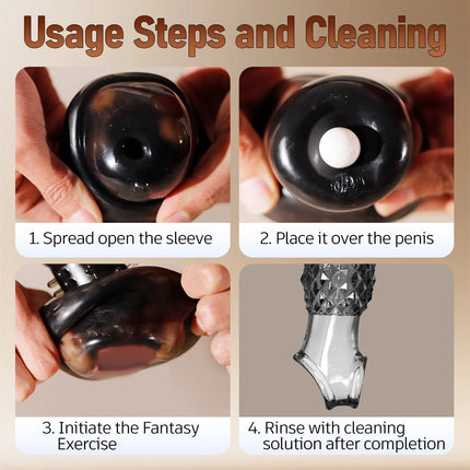 Penis Sleeve Delayed Ejaculation Condom Male Enlargement Delay Vibrating Cock Ring Clits Massager Vibrating Penis Cover Sex Toy