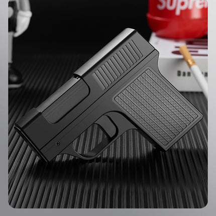 Creative Pistol Lighter Cigarette Box 10PCS Jet Butane Gas Torch Lighter Welding Gun Windproof Cigar Lighter Unusual Men Gift