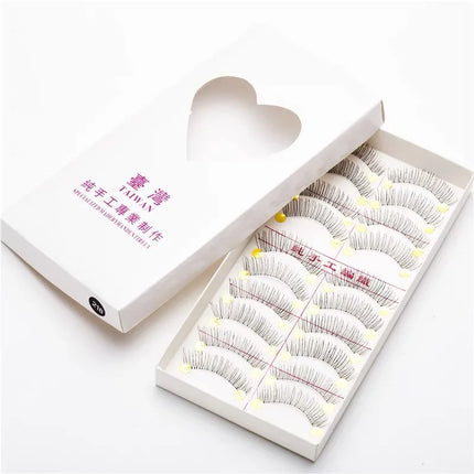 10Pairs Natural Cotton Stalk False Eyelashes Handmade Black Fake Eyelash Makeup Volume Full Strip Eye Lashes Eyelash Extensions