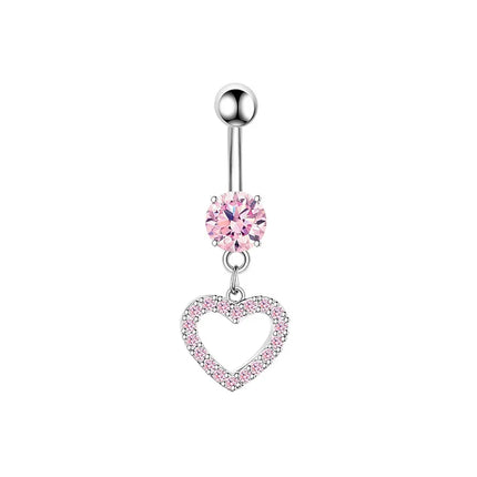 1PCS Stainless Steel CZ Belly Button Piercing Heart Navel Barbell Jewelry Butterfly Belly Button Ring Sexy Navel Ring For Women