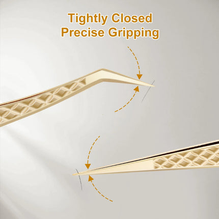 Lashtalk Precision Fiber Tip Tweezer Eyelash Extensions Diamond Grip Anti-Slip Premium Gold Stainless Steel Makeup From Nagaraku