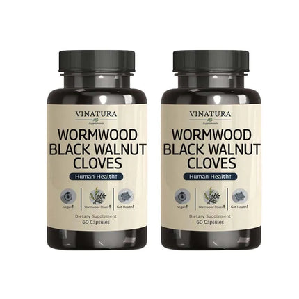 Wormwood Black Walnut Clove - Herbal Supplement for Gut Cleanse Detox and Digestive Well-Being