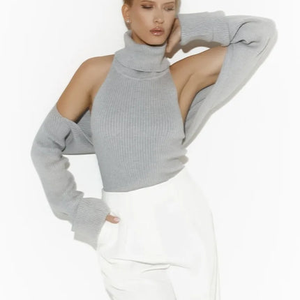 Trendix Hollow Out Sweater Sets For Women 2025 Fall New Long Sleeve Knitwear Shawl Suits Sexy Backless Knit Tank Top 2 Piece Set
