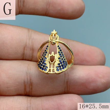 Luxury Shiny Crystal Zircon St. Jude Virgin Mary Open Rings For Women Fashion Lucky Religious Jewelry Birthday Gift