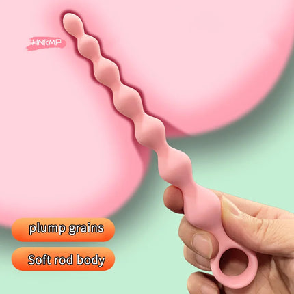 7 Balls Silicone Beads Soft Anal Plug G-Spot Stimulating Butt Plug Anal Stimulation Pull Bead Dildo Deep Anal Sex Toy