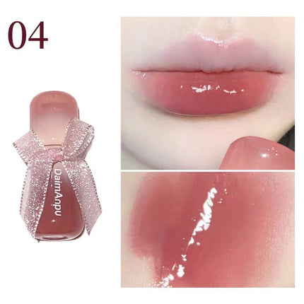Sweet Lip Gloss Jelly Lip Glaze Moisturizing Lip Tint Mirror Waterproof Non-stick Cup Solid Makeup LipOil Lipstick Cosmetic