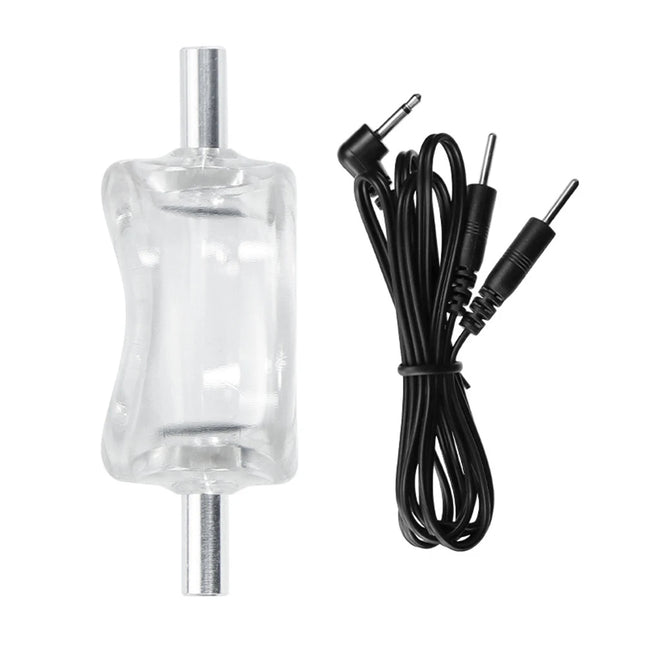 Electric Shock Chastity Cage Testicle Scrotal Bondage Lock Ring Men Scrotum Ball Stretcher Massager Electrostimulation Sex Toys