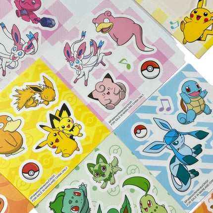 10Pcs Genuine Pokemon Stickers Cartoon Pikachu Squirtle Toys Decals For Water Mug Phone Helmet Guitars Scrapbook Decor Girl Gift