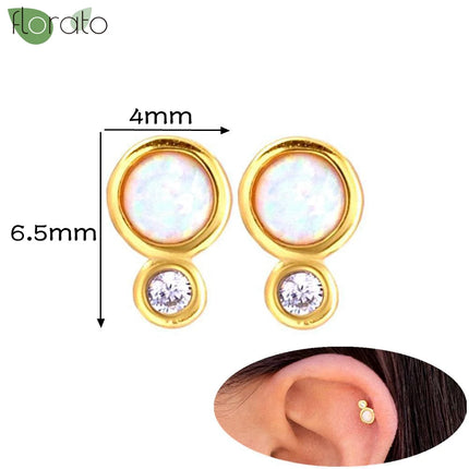 925 Silver Needle Fashion Heart Gold Color Stud Earrings for Women Exquisite Zircon Small Earrings Luxury Ear Piercing Jewelry