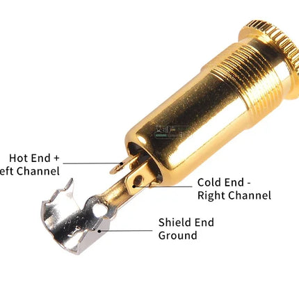Gold-Plated Stereo Welding Jack 3.5mm 3 Pole Female Plug 1/8″ Headphone Notebook Microphone Audio Interface Extension Cable Plug