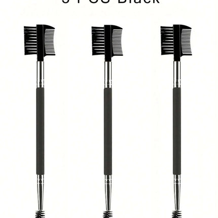 1/2/5PCS 3 Head Eyebrow Eyelash Shaper Double Head Brush Makeup Grooming Tool Cosmetic With 3 Different Spoolie Brushes
