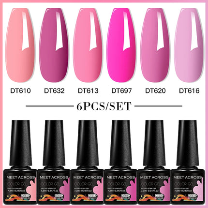6pc Nail Gel Polish Set DIY Nail Art Semi Permanent UV LED Gel Kit For Nails Decoration Manicure Soak Off Painting Vernis Design