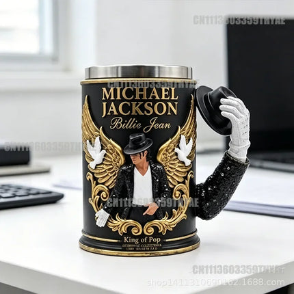 2026 Michael Jackson Beat It commemorative mug 3D relief stainless steel inner liner mug