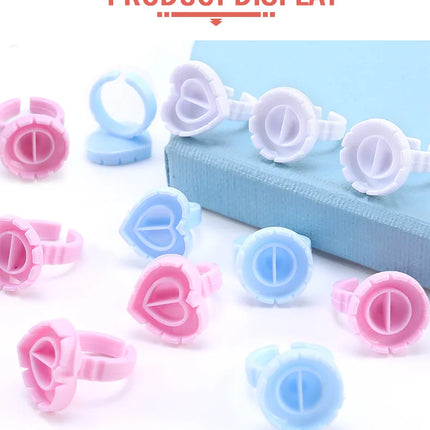 50/100Pcs Disposable Glue Ring Cup For Lashes Fan Tattoo Pigment Holder Eyelash Extension Container Glue Holder Makeup Supplies