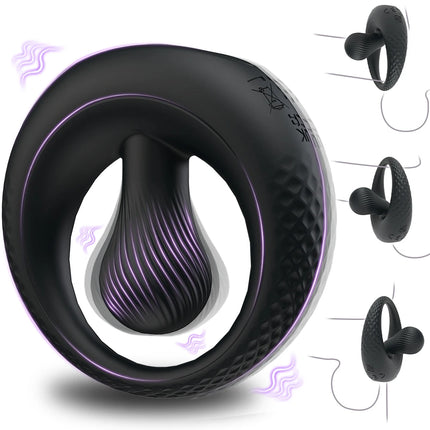 Vibrating Cock Ring Flexible Bulb Sex Toy for Clitoris Testicles Stimulation 9 Vibration Penis Ring Vibrator Sex Toys for Couple