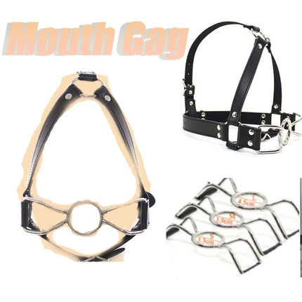 Manyjoy Mouth Gag Head Harness Restraints Tools Spider Shape Metal O Ring Mouth Gag Bondage Erotic Sex Toys Adult Games  BDSM