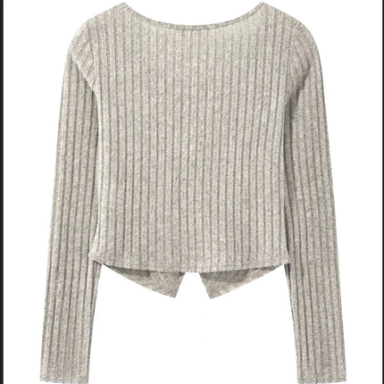 Fashionable Korean Style Solid Color Pleated Slim Fit Long Sleeve Base T-Shirt Women's Autumn New Style V-Neck Top