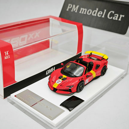 DMH 1:64 SF90 XX Stradale Le Mans Convertible Removable Top Alloy Diecast Model Car Collectible Gift