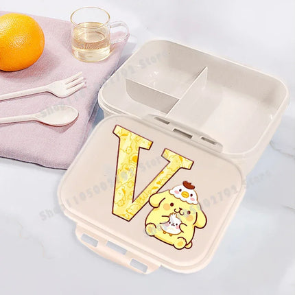 Sanrios PompomPurin Lunch Box Cartoon Letter Food Storage Containers Kids School Picnic Bento Boxes Office Dinner Case Girl Gift