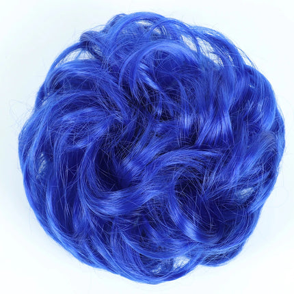Azqueen Synthetic Messy Bun Chignon Donut Gary Brown Color Hair Bun Pad Elastic Hair Rope Rubber Band Hair Extensions