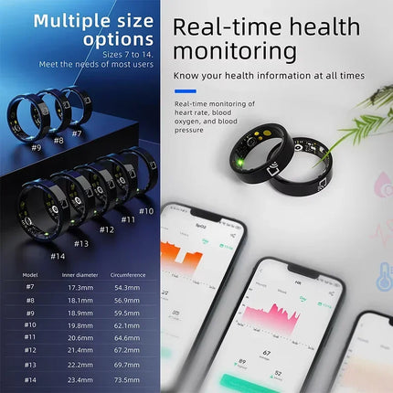 R20 NFC Access Control Smart Ring Ceramic Sheel 7mm Ultra Thin Ring Fitness Tracker IP68 Waterproof Health Monitor Finger Ring