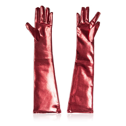 Bdsm Sexy Shiny Gloves Latex Faux Leather Long Gloves Punk Gloves Sexy Cosplay Costume Accessories Adult Toys Erotic Sexy Toys