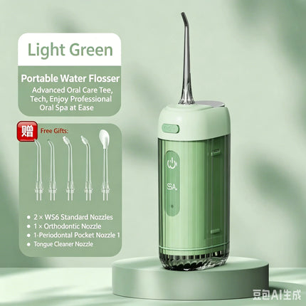 Portable Electric Water Flosser, Foldable & Retractable Oral Irrigator for Teeth Cleaning, Braces & Tongue Care