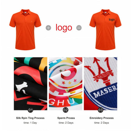 Ice Silk Short Sleeve T-Shirt Summer Work Uniform Logo Printed  Team Culture Polo Shirt  Fashion for Men and Women