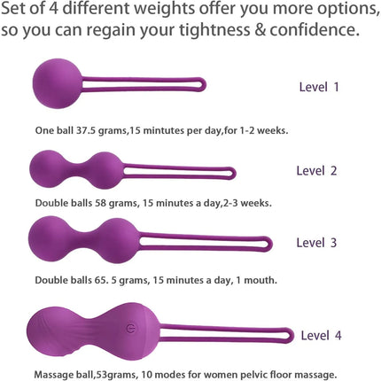 4pcs Kegel Exercise Vagina Balls Vibrator Remote Control Trainer Beginners Shrink Massage Ball Vibrating Eggs Sex Toys For Women