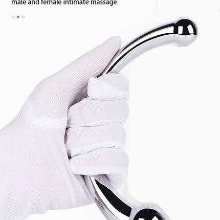 Double Ended Anal Hook Butt Plug Stainless Steel G Spot Wand Prostate Massage Stick Vagina Stimulator Sex Toys for Men Women 18+