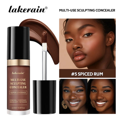 Lakerain Concealer Liquid High Coverage Cover Acne Dark Circles Foundation Modify Oil Control Face Contouring Cosmetics
