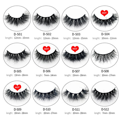 Cruelty Free Fluffy Mink Eyelashes High Quality C/D Curl Soft Wispy Volume Strip Lashes Natural Mink Lashes