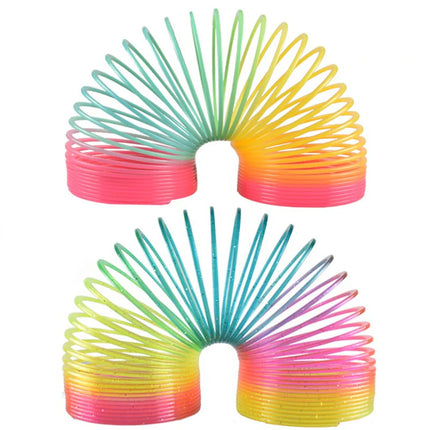 Rainbow Circle Fun Folding Toy Material Spring Coil Children's Creative Magic Party Party Funny Tool Colorful Elastic Pen Holder