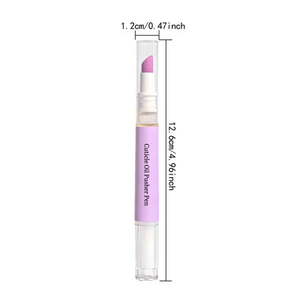 2-In-1 Cuticle Oil Pusher Pen Nail Oil Pen with Ceramic Tip Men Women Hangnail Dry Damaged Nails Cuticle Pusher