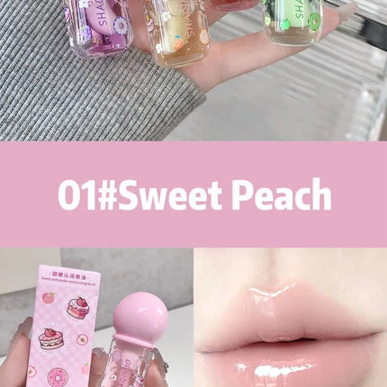 Shaoinuo Fruit-Flavored Lip Oil - Christmas Gift, Moisturizing and Nourishing, Long-Lasting, Non-Sticky and Glossy, Plumps Lips, Lip Balm Specifically for Students, Everyday Nude Makeup, Holiday Gift