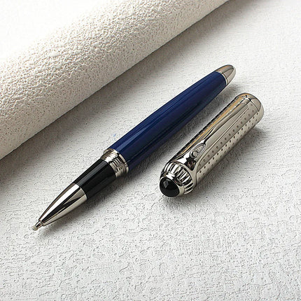 Metal Ballpoint Pen Retractable Signature Pen Crest Style Metal Housing Black Ink Medium Point 0.7mm Smooth Writing