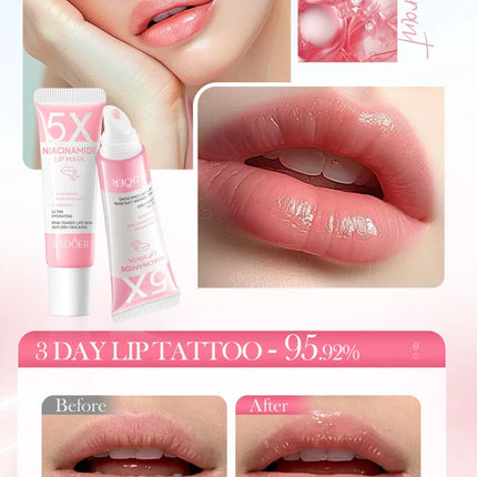 SADOER 5x Niacinamide Lip Care Tint Moisturizing Lip Balm & Anti-Chap Lip Mask Ceramide Lip Balm Vitamin C Lipstick Cute Makeup