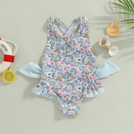 ma&baby 1-6Y Toddler Infant Kid Baby Girl Swimsuit Floral Print Bow Backless Swimwear Summer Beachwear Bathing Suit