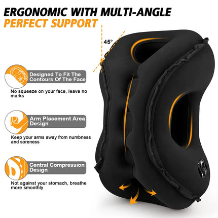 Travel Pillow, Inflatable Neck Pillow Used for Airplanes/Cars/Buses/Trains/Office Napping with Eye Mask/Earplugs