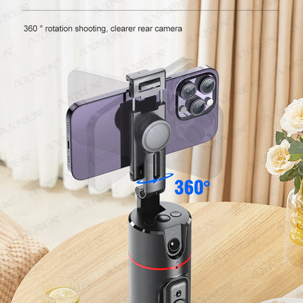 AXNEN P02 360 Rotation Follow-up Gimbal Stabilizer Monopod Desktop Tracking Gimbal with Remote for Phone Live Photography