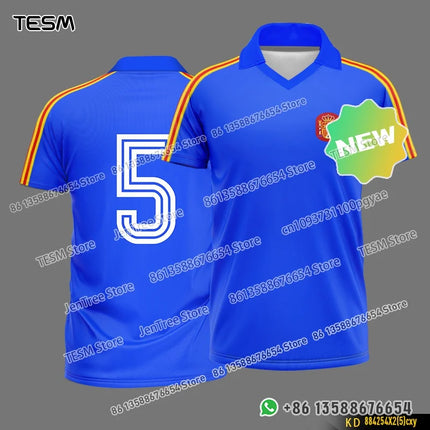 TESM Summer POLO Shirt Men Summer Sports V-neck T-shirt Street Trendy Short Sleeve 3D HD Print T-shirt