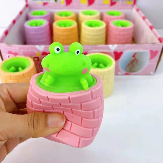 Squeeze Well Frog Cup Anti-Stress Pop-Up Funny Cute Kawaii Children's Toys Joke Decompression Fidget Sensory Stress-Relieving Gift