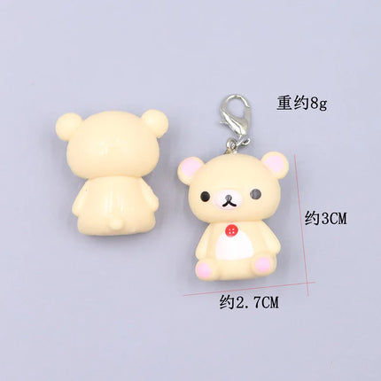 Kawaii Rilakkuma Easy Bear Keyrings Lazybear Doll Keychains Bag Clothing Puller Phone Rope Necklace Accessories Pendants Gift