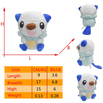 Pokemon Snivy Tepig Oshawott PlushToy First Partner Pokémon Unova Region Anime Plush Doll Birthday Gift for Boys and Girls
