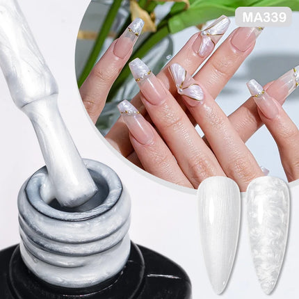 MEET ACROSS 7ml Jelly Nude Shimmer Rubber Base Gel Glitter Pink Purple UV/LED Nail Art Vernis Gel Polish for Manicure Nails DIY