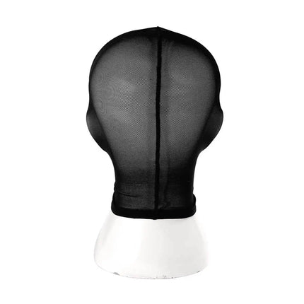 Gothic Lace Hood with Detachable Veil Sensory Control Mask for Women Weave Black Bondage Headwear SM Breathable Face Cover