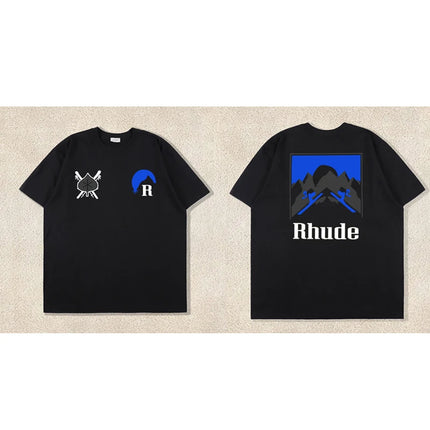 26SS High Street Hip Hop Simple Versatile Rhude Casual Shorts Men Heavy Fabric Letter Print Sports Shorts
