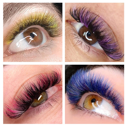 32Rows Purple Color Classic Eyelash Extensions Fluffy Eyelashes Mixed Tray Volume Eyelashes Abonnie Lash