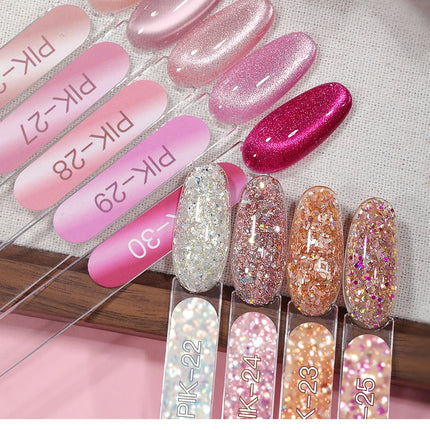 AS 15ml Pink Glass Bead Cat Magnetic Gel Nail Polish Spring Jelly Crystal Semi Permanent Moonlight Soak Off Manicure Varnish Gel